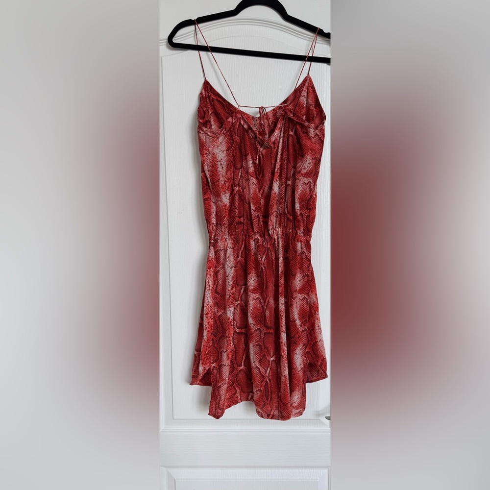 Vix Paul Hermanny Red Snake Print Mini Dress